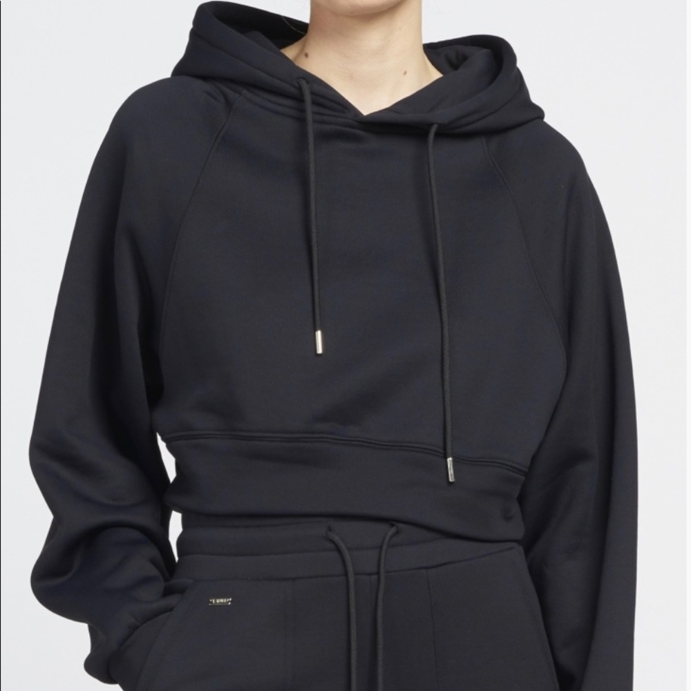 Lune Katie Cropped Hoodie, Black, M